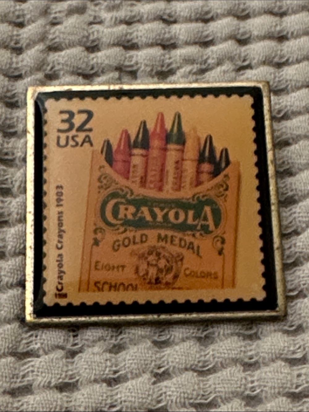 Vintage Crayola Crayon Stamp Pin